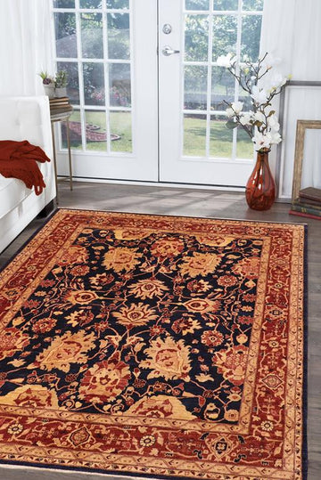 handmade Traditional Kafkaz Chobi Ziegler Blue Red Hand Knotted RECTANGLE 100% WOOL area rug 8 x 10